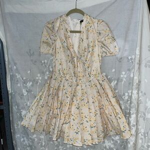 Woman’s Finesse Sunny Yellow Floral Mini Dress
